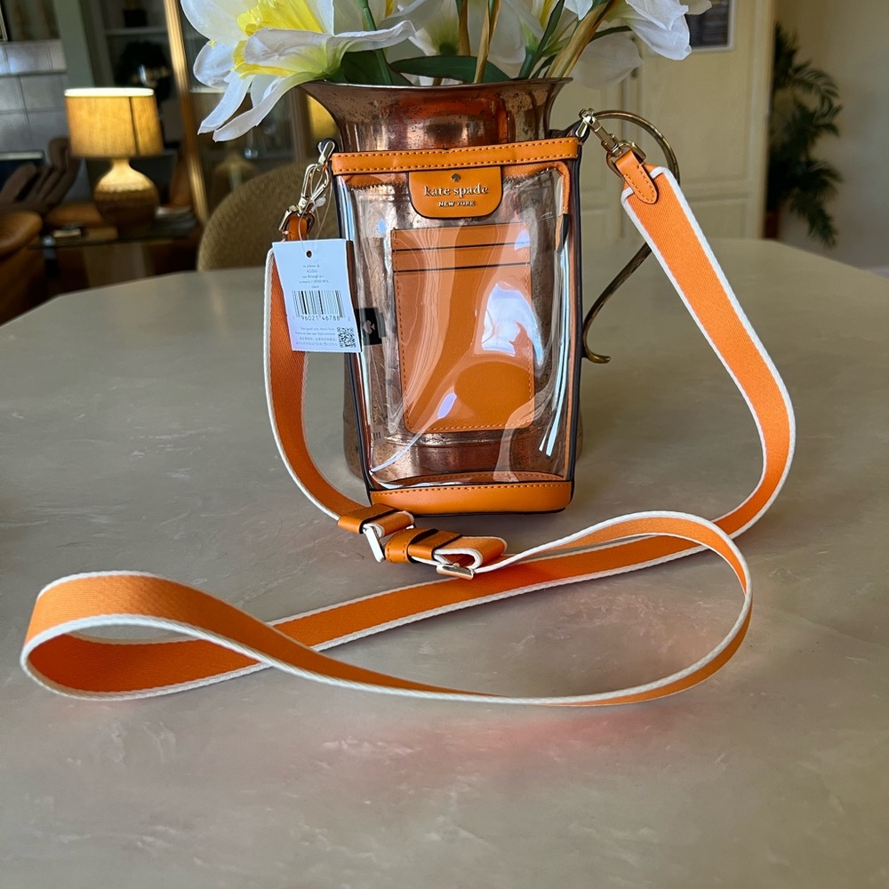 Kate Spade Orange Clare see through crossbody bag